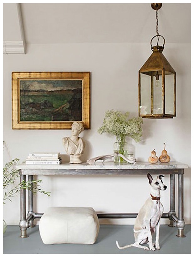 antique lantern over console beautiful entry way design