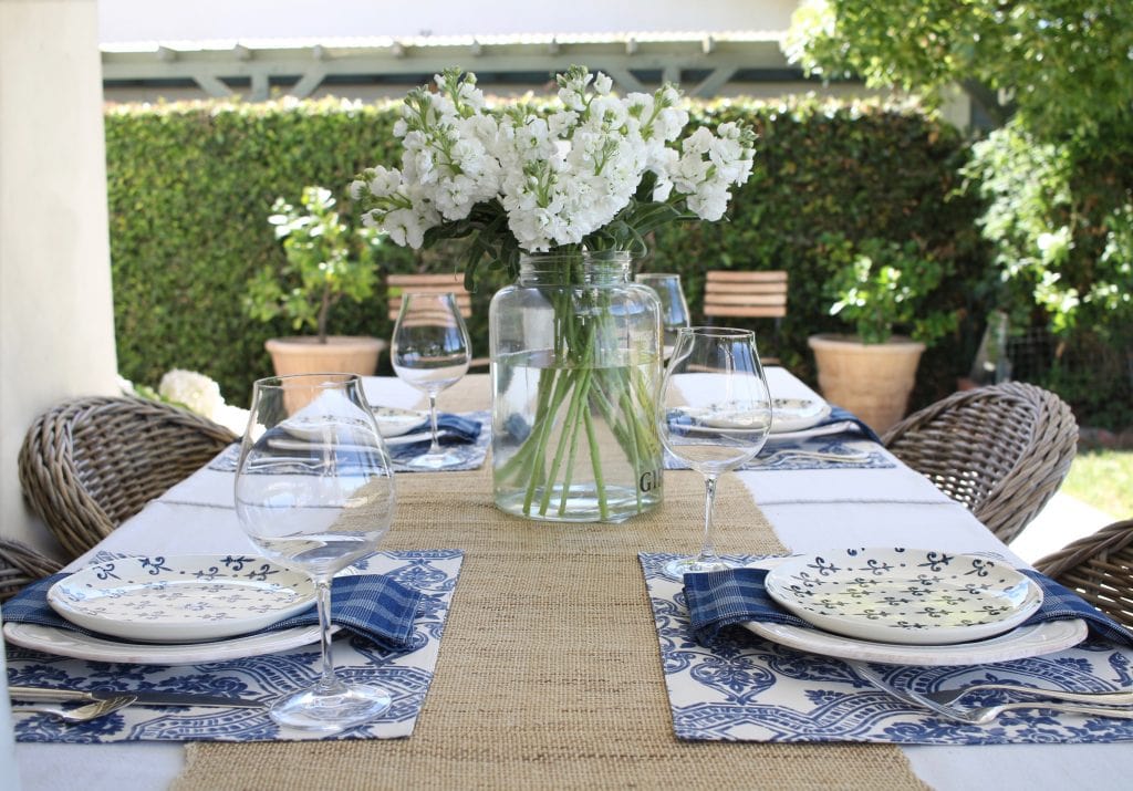 Styled + Set: Simple Summer Tablescape in Blue and White