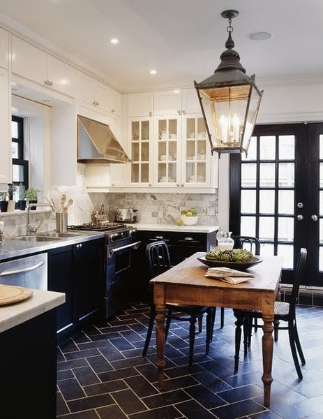 black and white kitchen