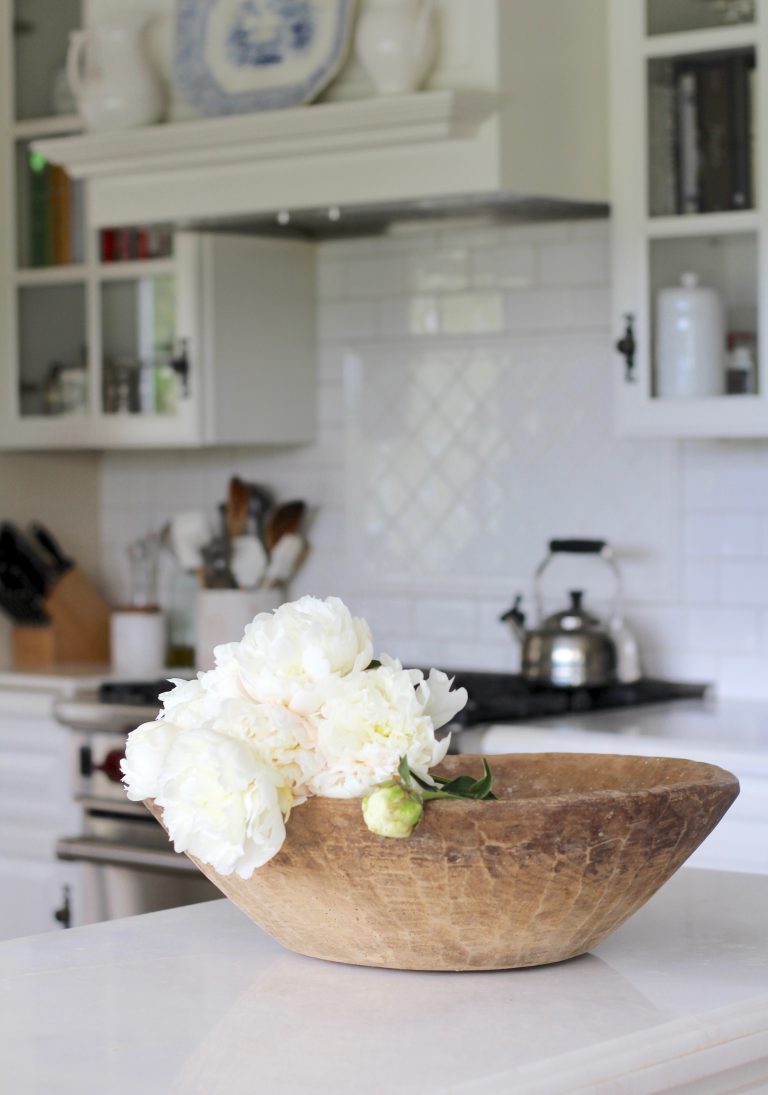 Distressed White Dough Bowl, Small