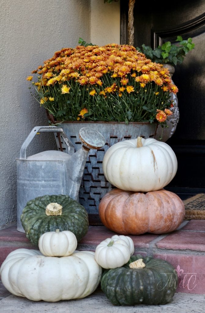 warm and cozy fall home tour porch decor pumpkins mums fall inspiration
