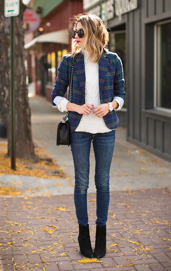 How to Style a Plaid Blazer for Fall