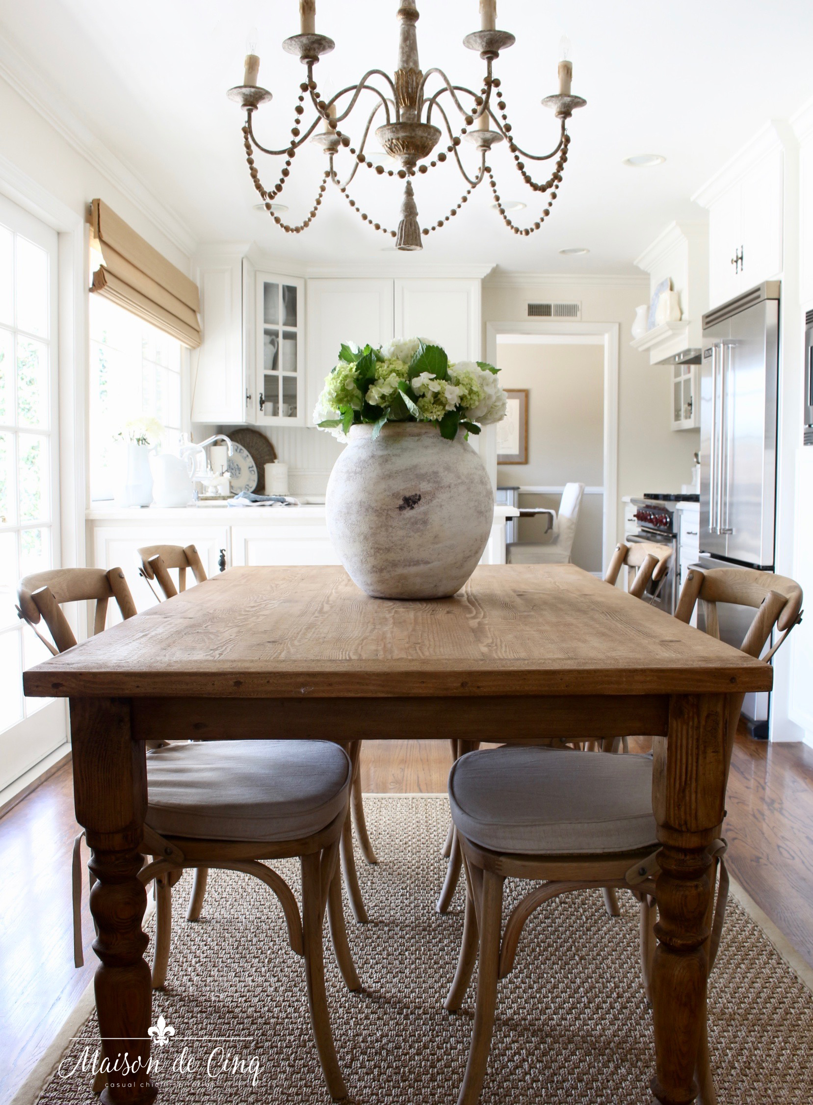 Farmhouse shop table chandelier