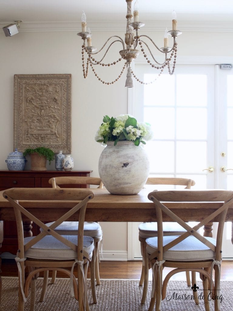 antique farmhouse dining table and chairs