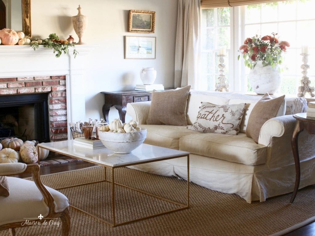 Colors of Fall Living Room Tour on Maison de Cinq