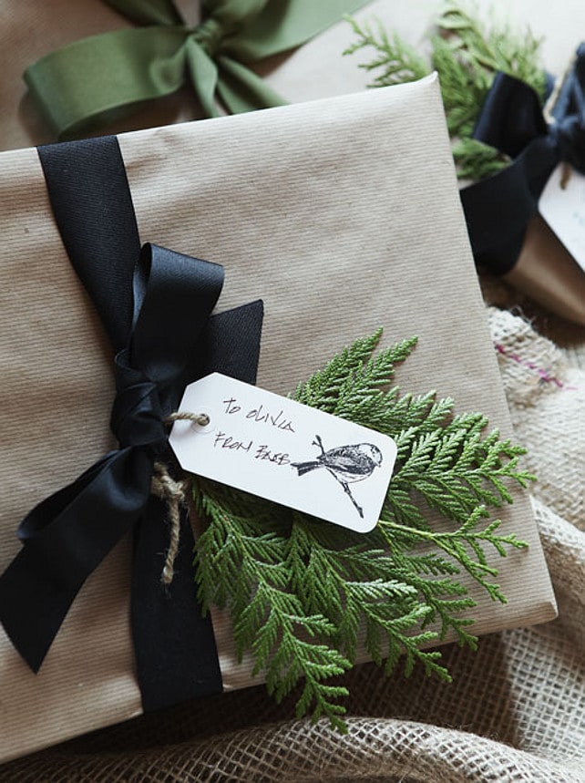 black ribbon wrapping