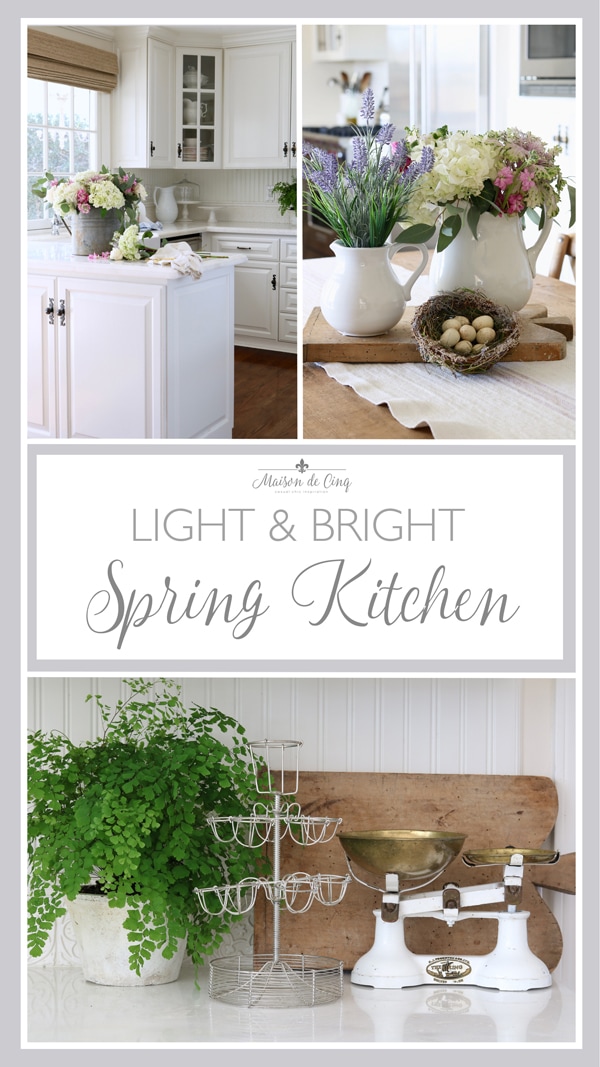 light and bright spring styling in the kitchen 