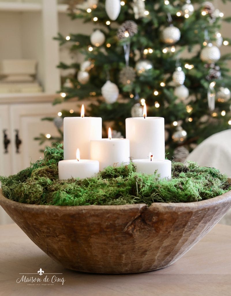 how to decorate a dough bowl for christmas