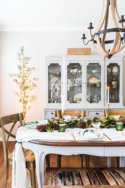 Cozy Holiday Tablescape with Oranges, Cedar & Walnuts