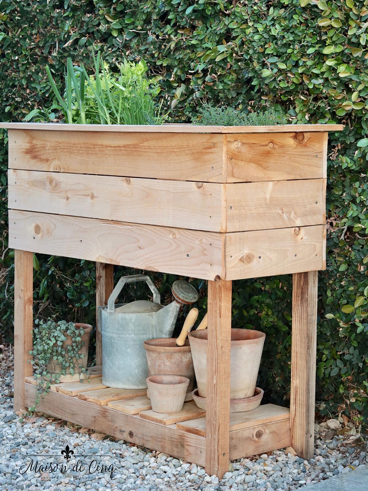 DIY Raised Herb Garden Planter Box: Maison de Cinq