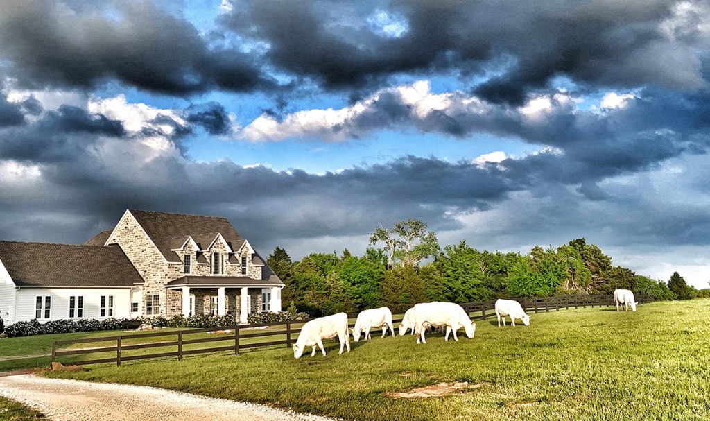 farm house on hill