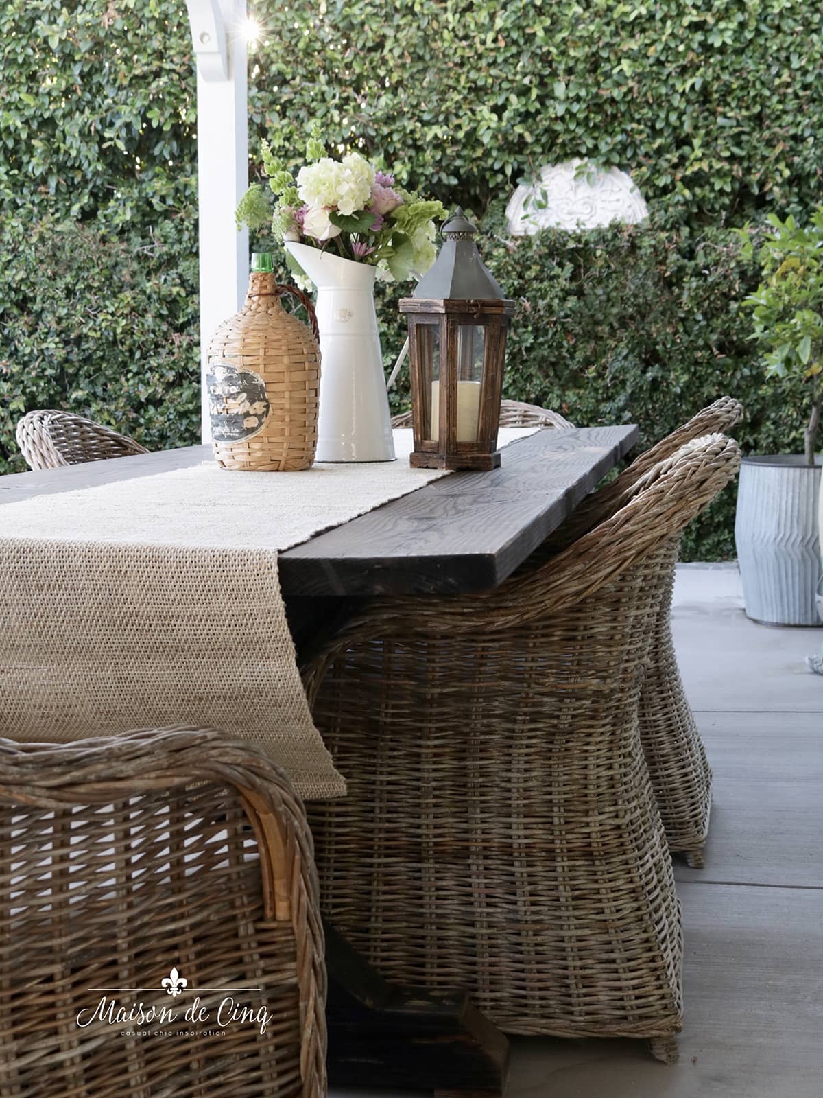 Farmhouse style on sale patio table