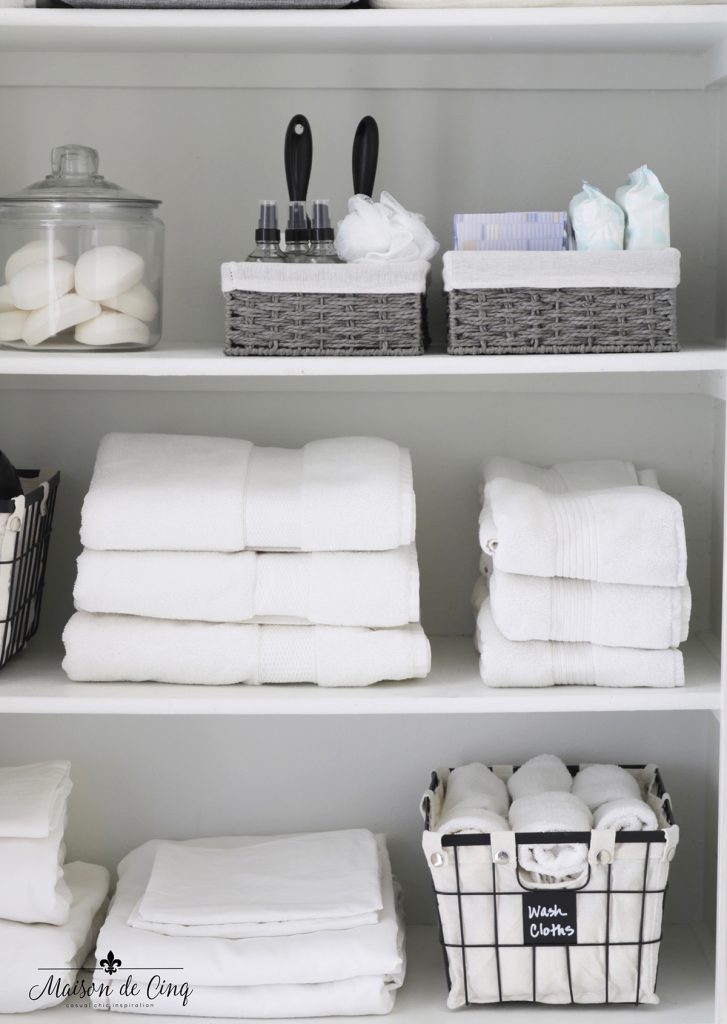 Bathroom Linen Closet Organization - The Simply Organized Home