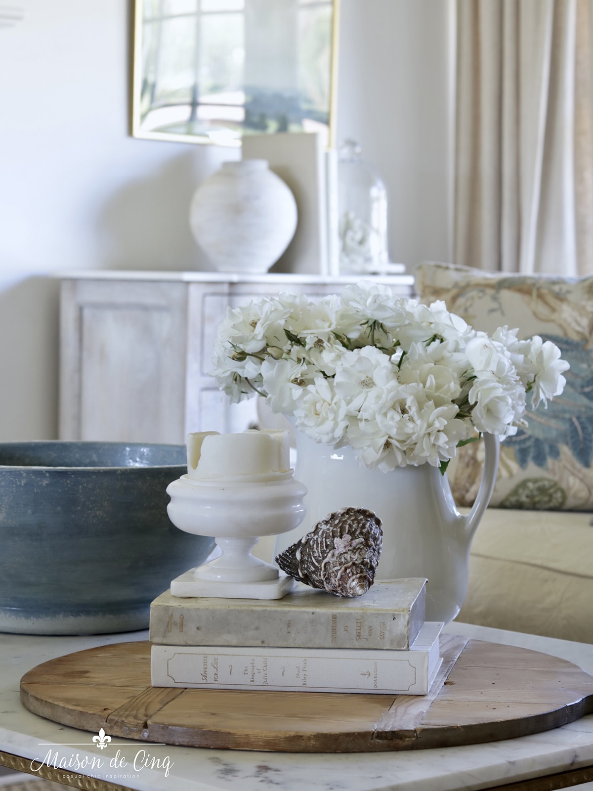 Summer Decor Ideas: Soft Blues in the Living & Dining Room