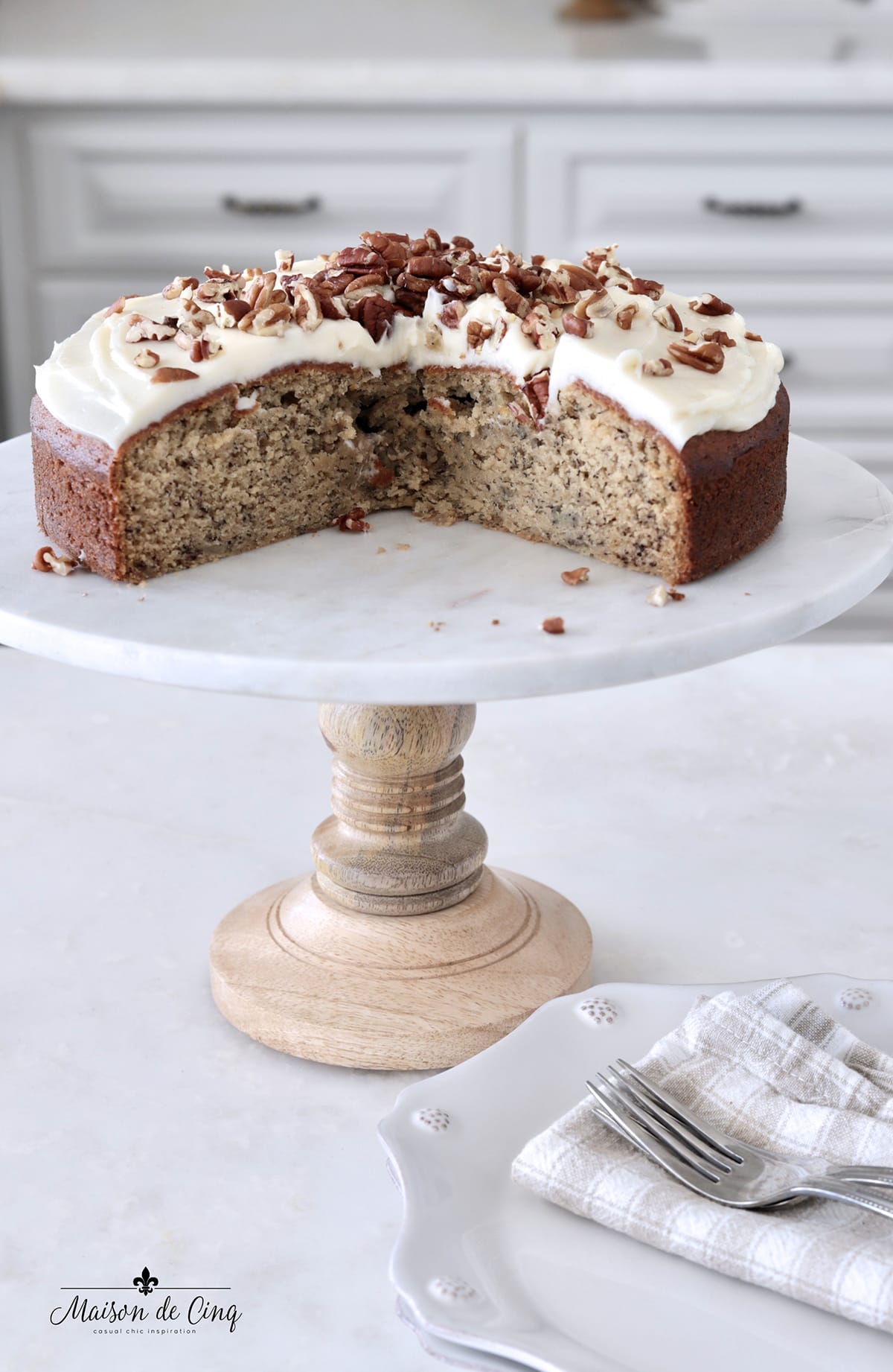 Chocolate Banana Caramel Walnut Coffee Cake - a decadent brunch idea!