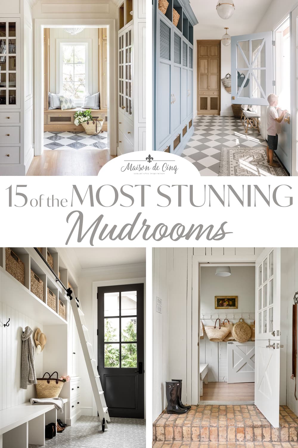 15 Gorgeous Laundry Room & Mudroom Ideas graphic on Maison de Cinq