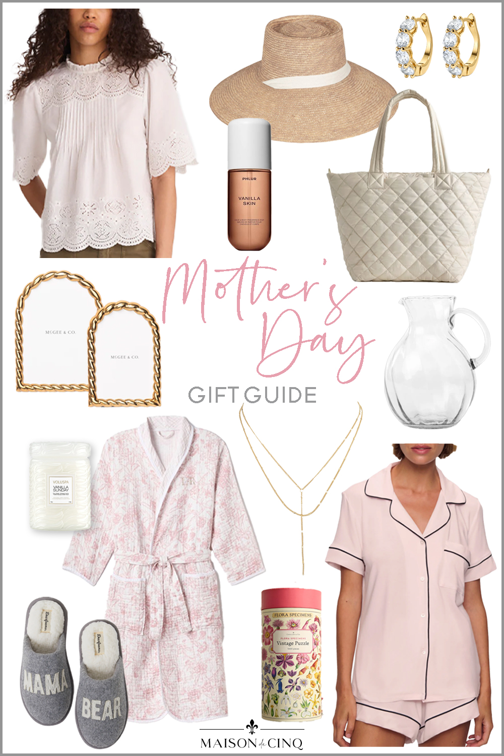 Mother's Day Gift Guide graphic on Maison de Cinq