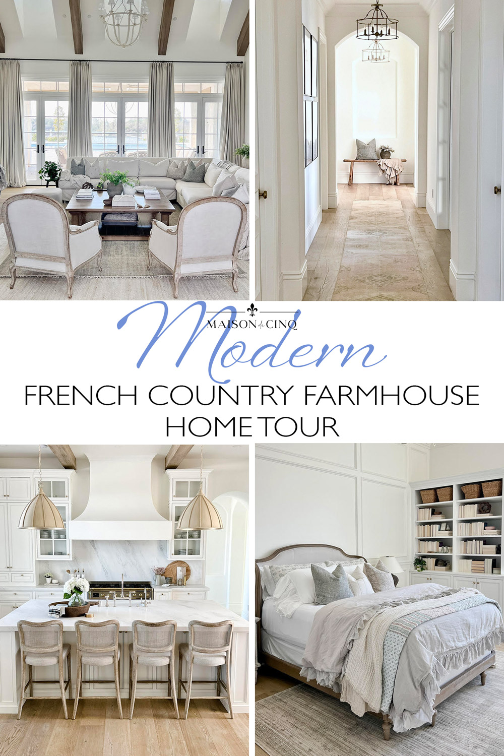 Modern French Country Farmhouse graphic on Maison de Cinq