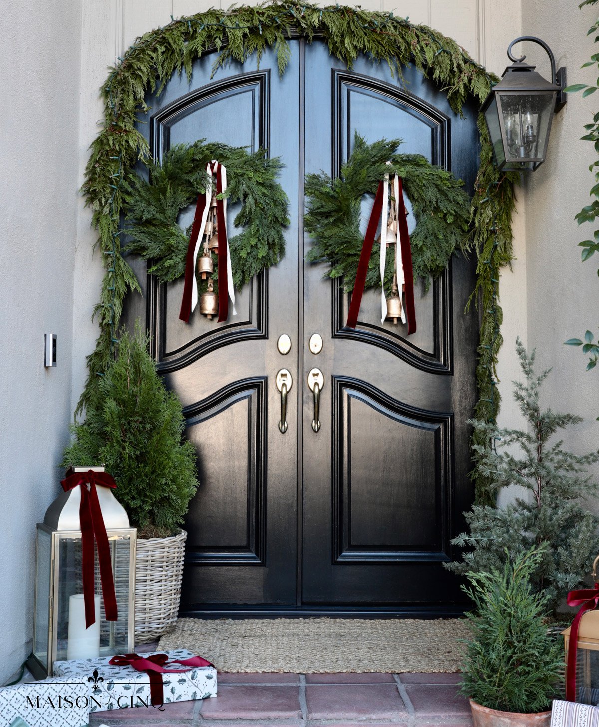 stunning French inspired traditional christmas porch look holiday decorating ideas 