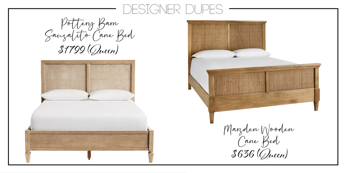 designer dupes graphic pottery barn sausalito bed dupe