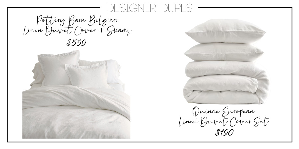 designer dupe pottery barn linen duvet bedding dupe