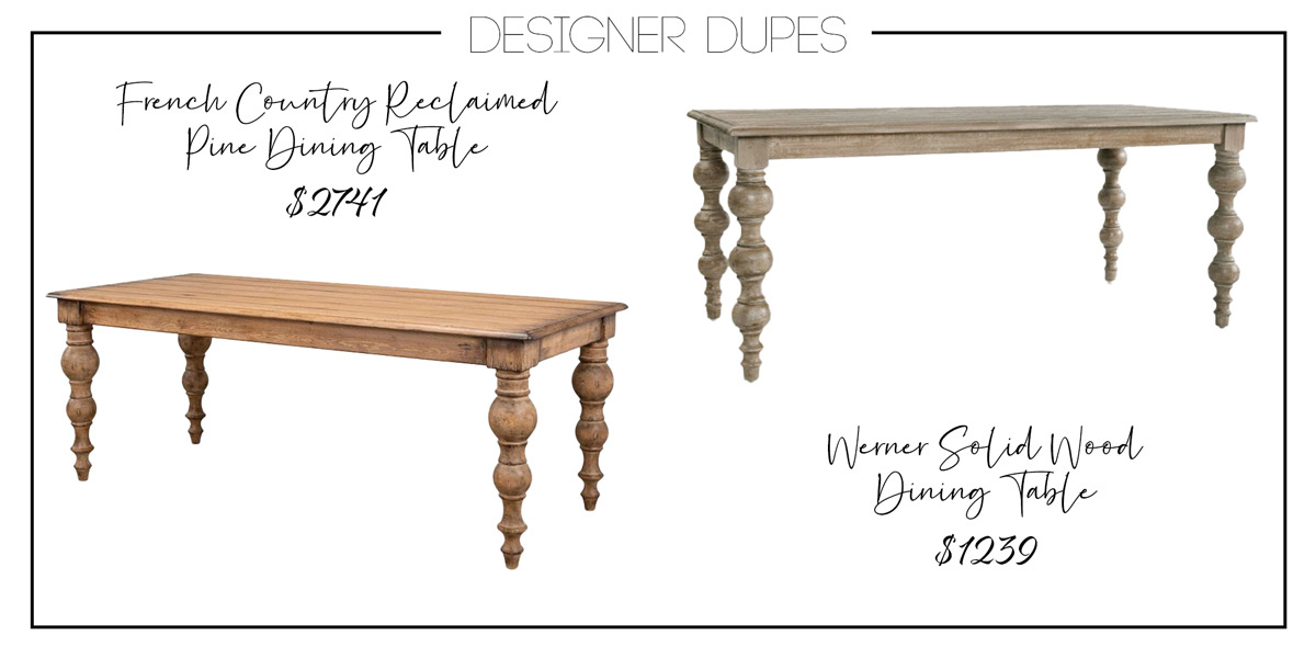 Kathy Kuo French country dining table dupe 