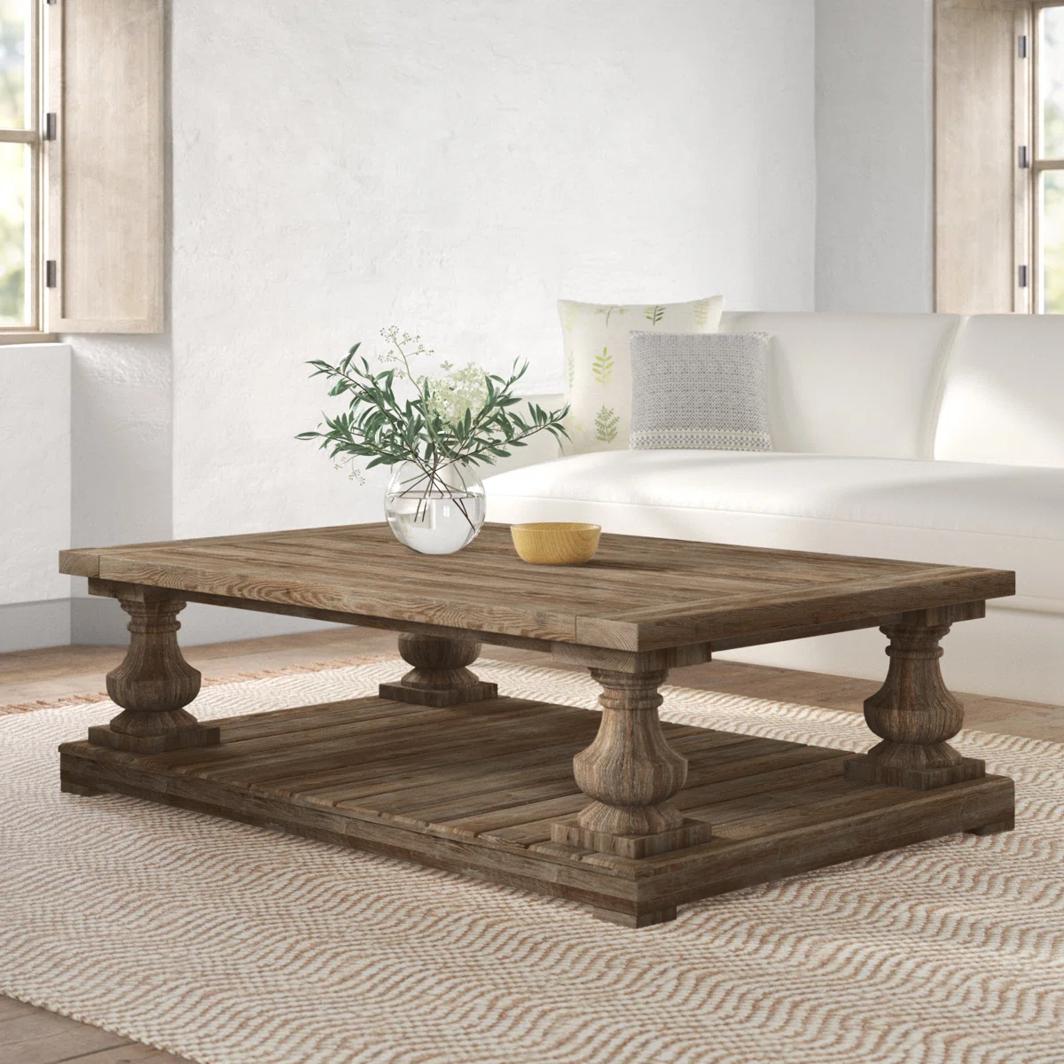 best selling farmhouse solid wood coffee table from wayfair