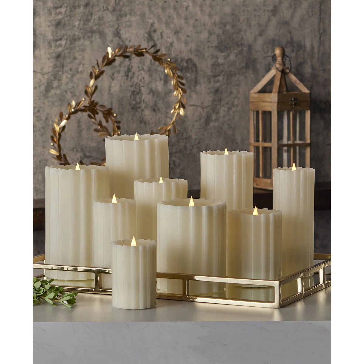 best selling fluted flameless real wax candles from Wayfair 