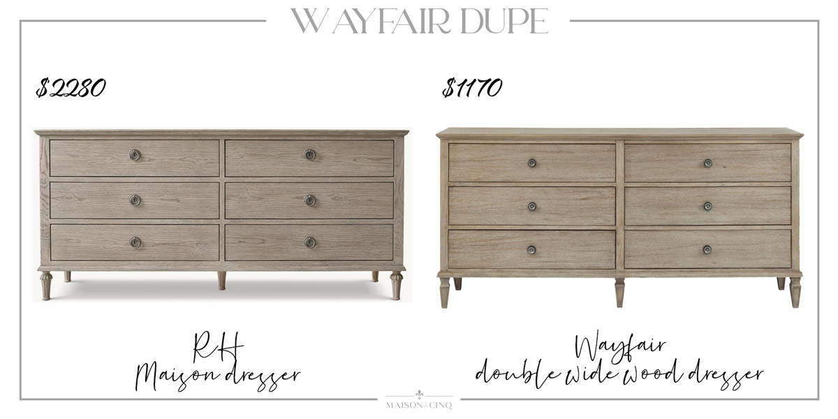 Wayfair dupe of French Maison RH dresser 